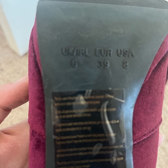 Smooth Velvet maroon plum ankle boots - Picture 6 of 11